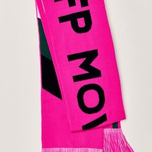 Free People Bright Pink and Black Scarf